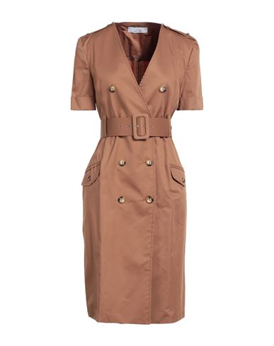 Kaos Woman Midi Dress Light Brown Size 12 Cotton In Beige