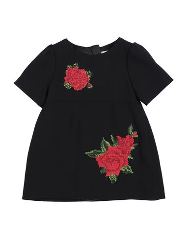 Dolce & Gabbana Newborn Girl Baby Dress Black Size 3 Viscose, Elastane