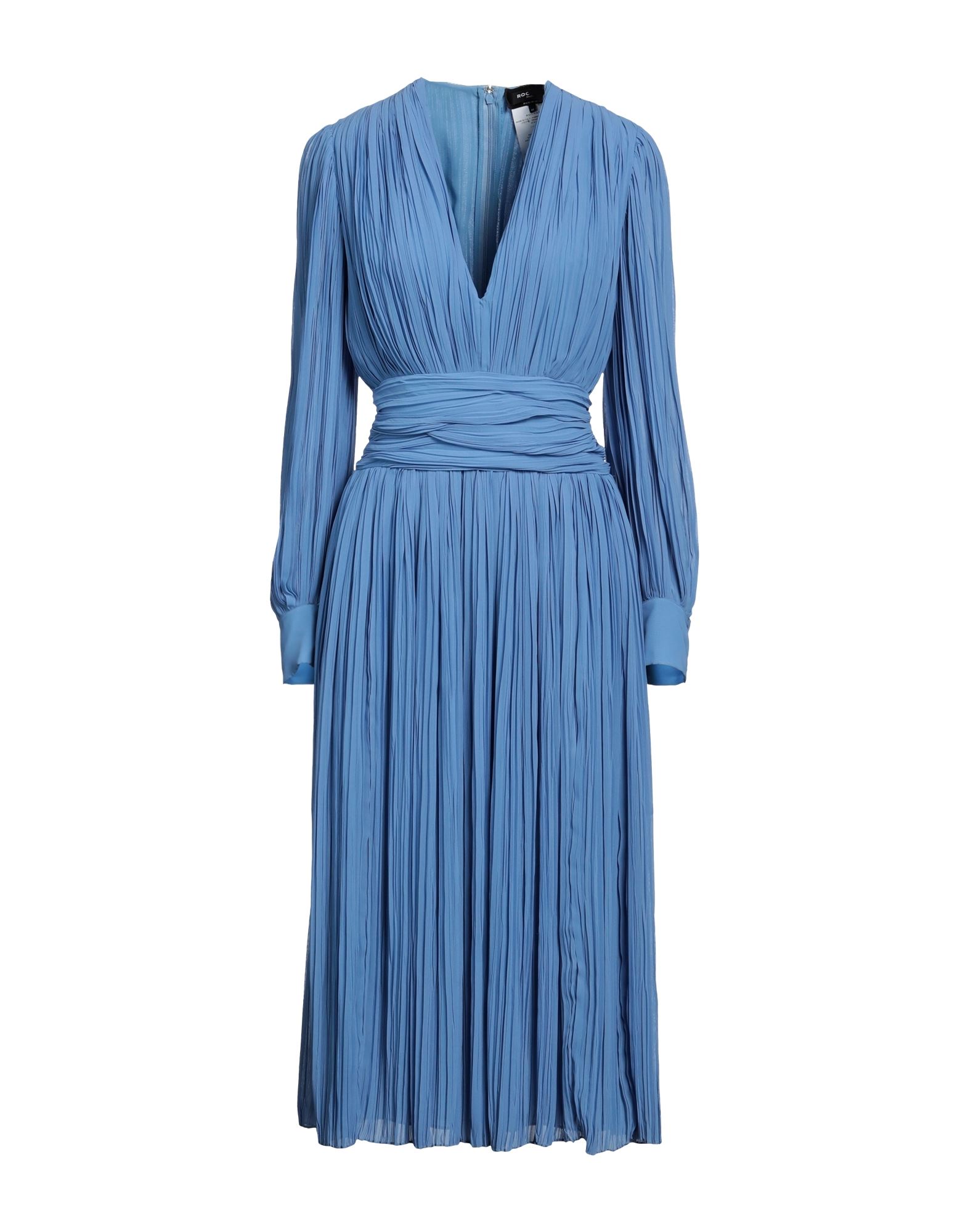 Shop Rochas Woman Midi Dress Pastel Blue Size 6 Polyester