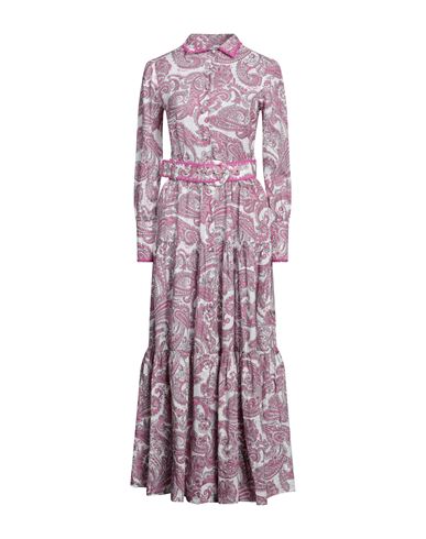 Mc2 Saint Barth Woman Long Dress Fuchsia Size Xs Linen In Pink