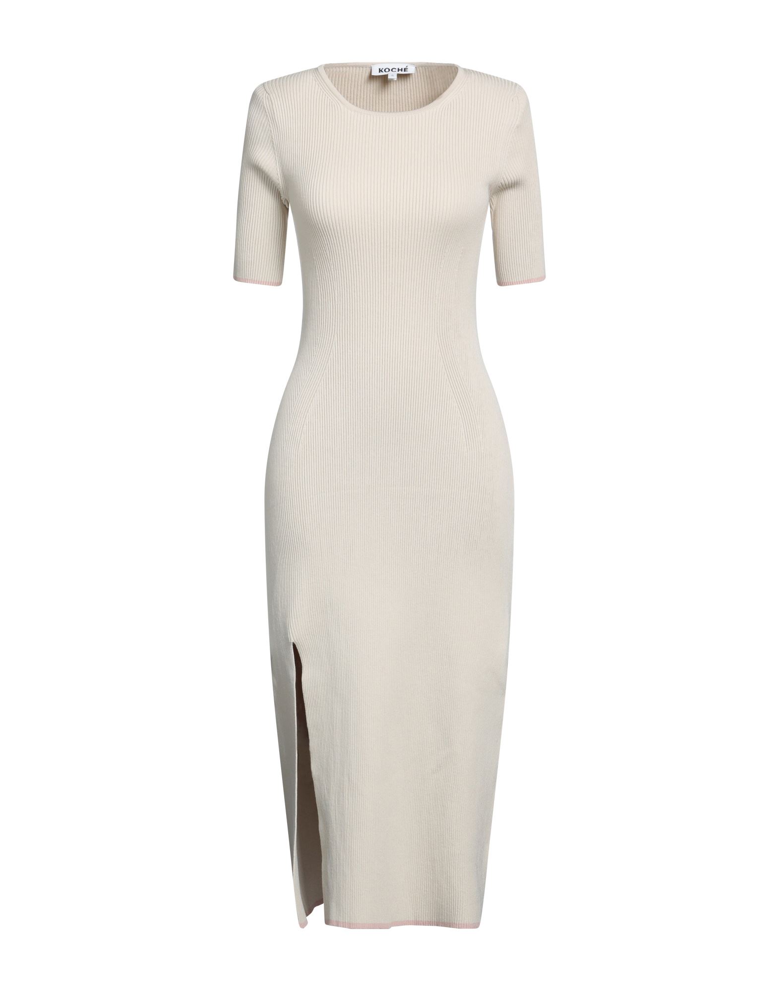 Koché Woman Midi Dress Cream Size L Viscose, Polyester In White