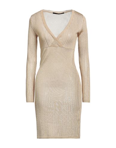Atos Lombardini Woman Short Dress Gold Size L Acetate, Polyester, Polyamide