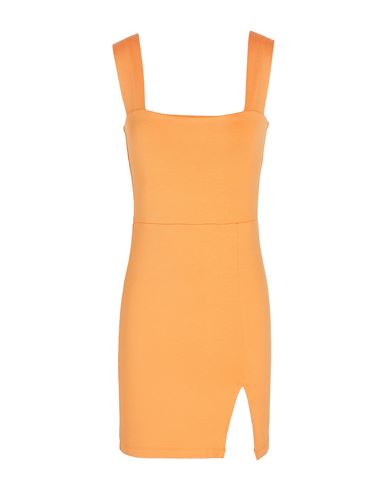 8 By Yoox Jersey Square-neck Mini Dress Woman Mini Dress Orange Size Xxl Viscose, Elastane