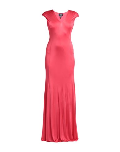 Cavalli Class Woman Long Dress Coral Size 10 Viscose In Red