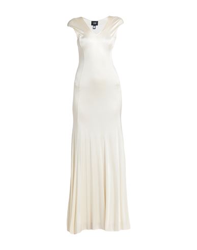 Cavalli Class Woman Long Dress Cream Size 6 Viscose In White