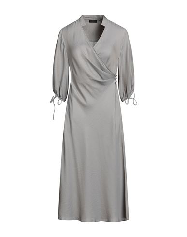 Emporio Armani Woman Midi Dress Grey Size 8 Viscose, Polyamide, Silk