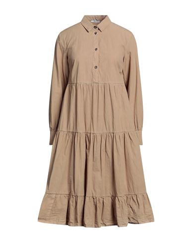 Peserico Woman Midi Dress Sand Size 8 Cotton, Elastane In Beige