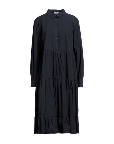 Peserico Woman Midi Dress Midnight Blue Size 10 Cotton, Elastane