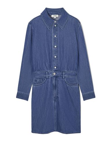 Cos Woman Mini Dress Blue Size 10 Organic Cotton, Lyocell