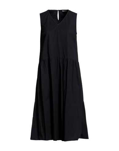 Peserico Woman Midi Dress Black Size 8 Cotton, Elastane
