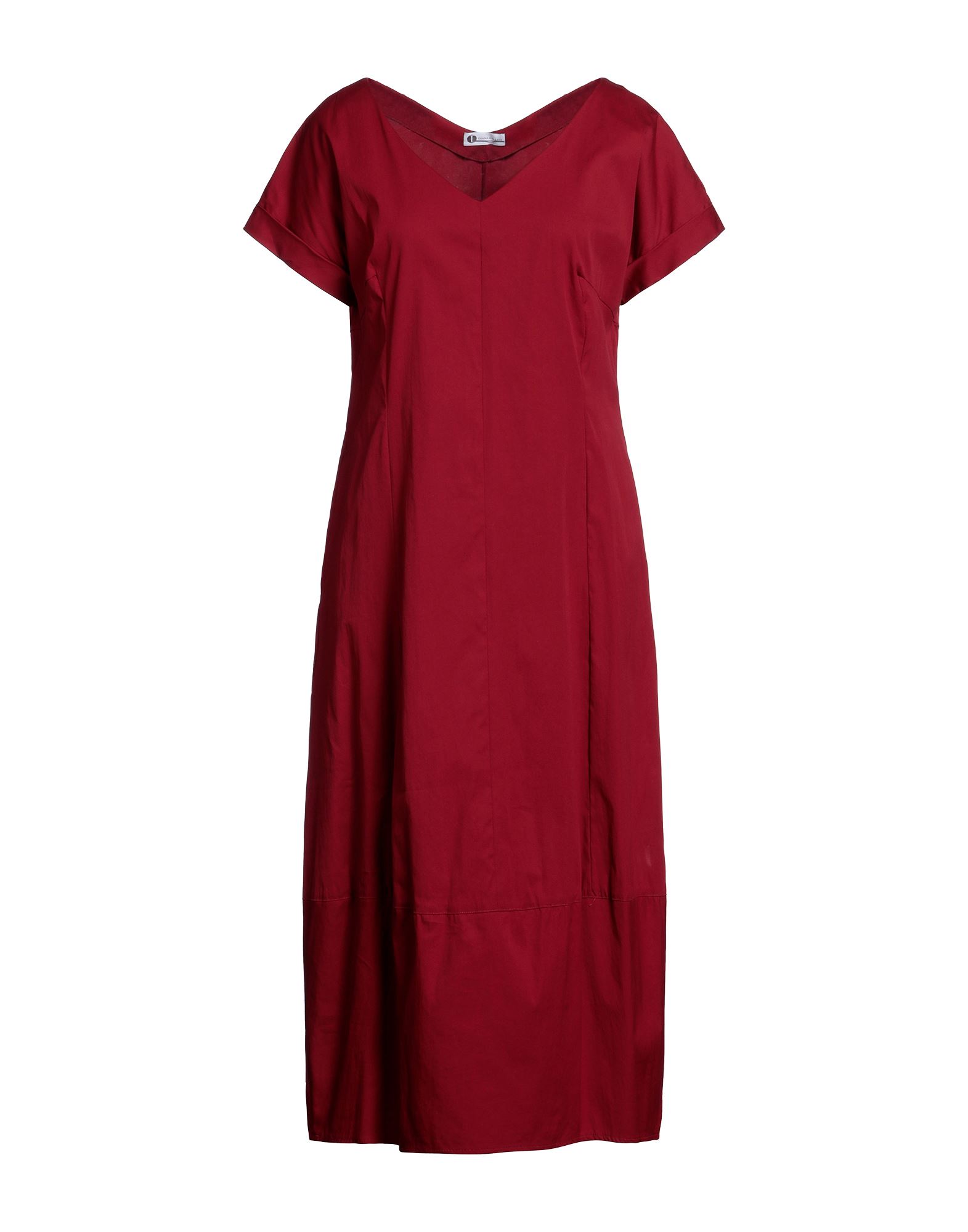 Shop Diana Gallesi Woman Midi Dress Brick Red Size 8 Cotton, Polyamide, Elastane
