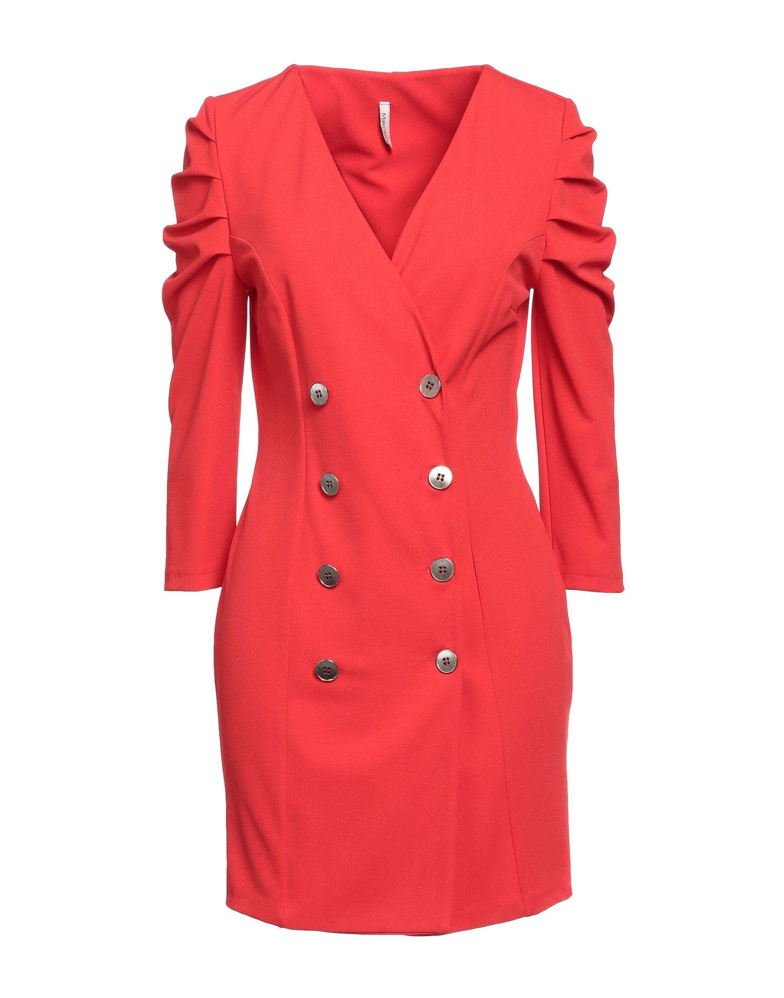 Mironcè Woman Mini Dress Red Size 6 Polyester, Elastane