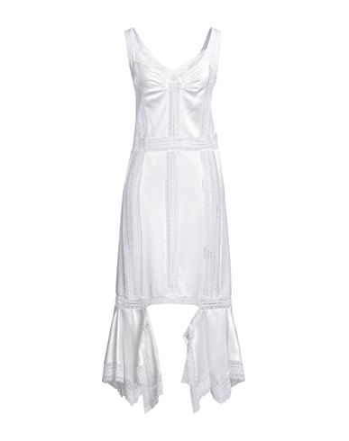 Burberry Woman Midi Dress White Size 8 Silk, Polyamide