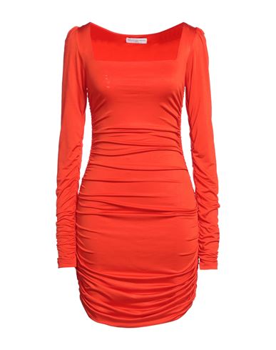 Maria Vittoria Paolillo Mvp Woman Short Dress Orange Size 4 Acetate, Elastane In Red
