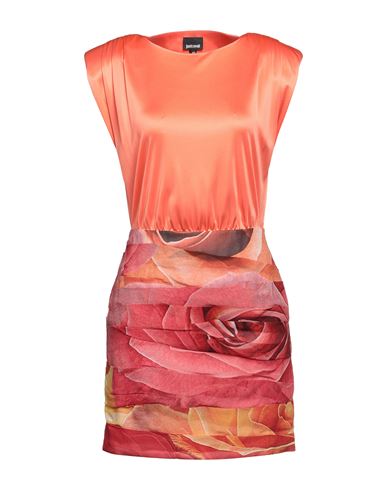 Just Cavalli Woman Mini Dress Orange Size 6 Acetate, Viscose, Polyester