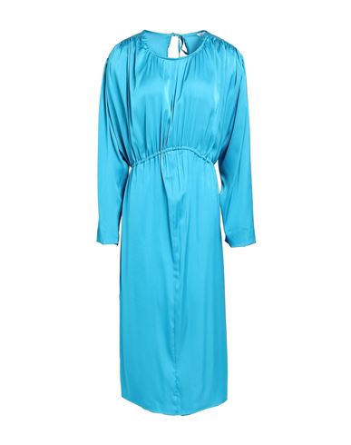 Topshop Woman Midi Dress Azure Size 8 Polyester, Elastane In Blue