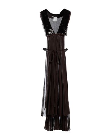 Dsquared2 Woman Midi Dress Brown Size 4 Silk