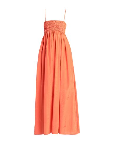 Tessa . Woman Maxi Dress Orange Size 8 Silk, Cotton