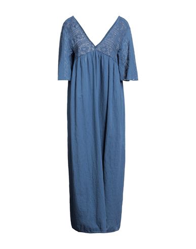 Zhelda Woman Long Dress Slate Blue Size 1 Cotton