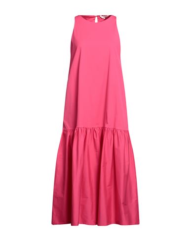 Xacus Woman Midi Dress Fuchsia Size 6 Cotton, Polyester, Elastane In Pink