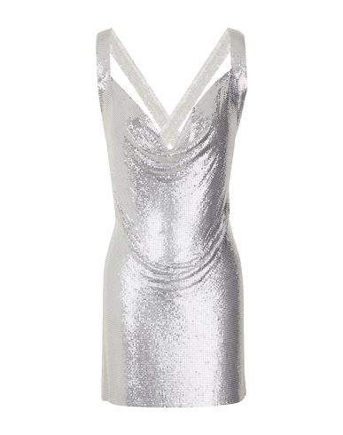 8 By Yoox Metal Mini Dress Woman Short Dress Silver Size S Aluminum