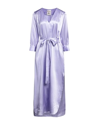 Semicouture Woman Midi Dress Lilac Size 4 Silk, Elastane In Purple