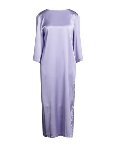 SEMICOUTURE SEMICOUTURE WOMAN MIDI DRESS LILAC SIZE 4 SILK, ELASTANE