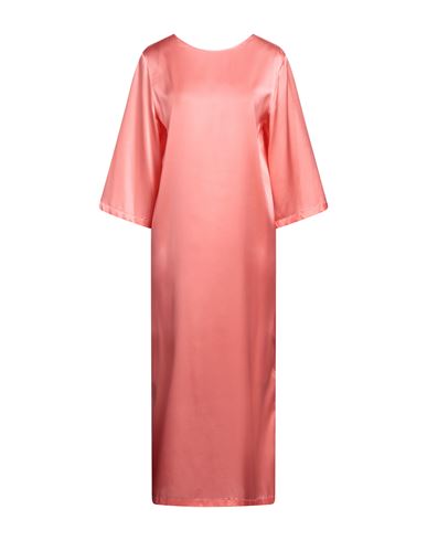 Semicouture Woman Midi Dress Salmon Pink Size 6 Silk, Elastane
