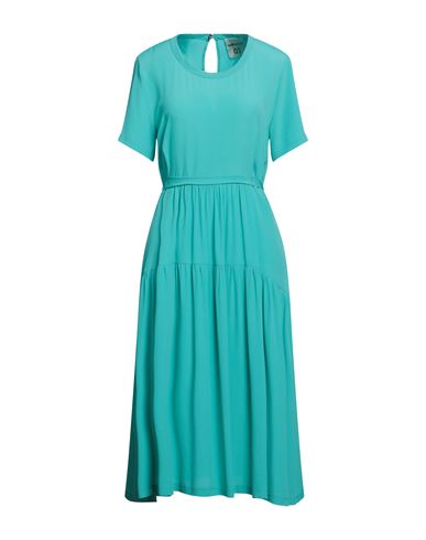 Semicouture Woman Midi Dress Turquoise Size 6 Acetate, Silk In Blue