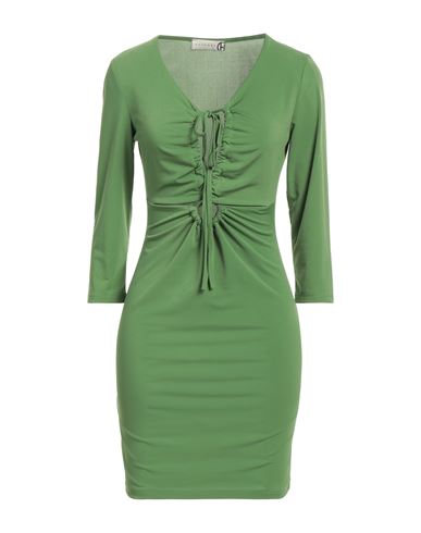 Woman Mini dress Green Size M Polyester, Elastane