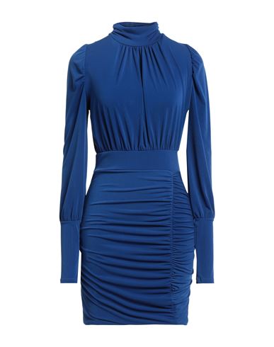 Haveone Woman Short Dress Bright Blue Size M Polyester, Elastane