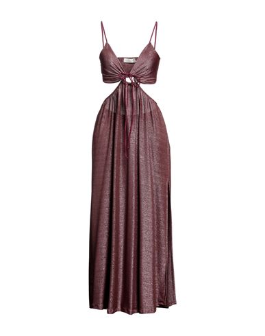 Haveone Woman Maxi Dress Burgundy Size M Polyamide, Metallic Fiber, Elastane In Red