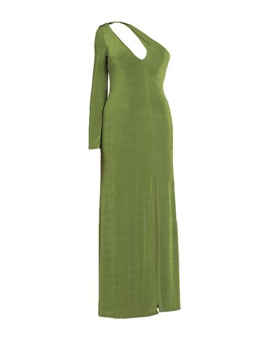 Haveone Woman Long Dress Acid Green Size M Polyester, Elastic Fibres