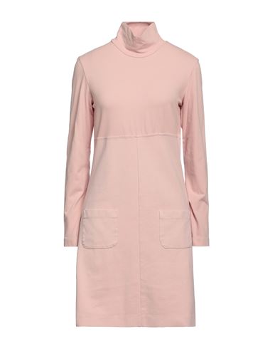 European Culture Woman Mini Dress Blush Size S Cotton, Elastane In Pink