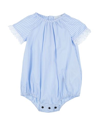 Le Petit Coco Newborn Girl Baby Jumpsuits Sky Blue Size 3 Cotton