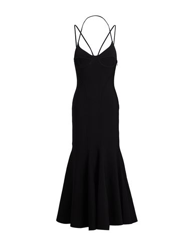 Alexander Mcqueen Woman Maxi Dress Black Size M Viscose, Polyester, Polyamide, Elastane