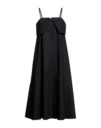 Erika Cavallini Woman Midi Dress Black Size 6 Cotton, Elastane