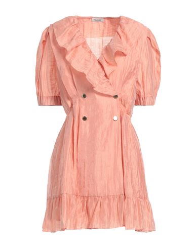 Sandro Woman Mini Dress Salmon Pink Size 8 Linen, Polyester
