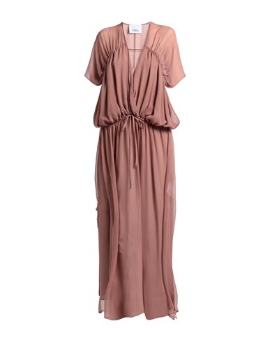 Erika Cavallini Woman Long Dress Light Brown Size 6 Silk In Beige
