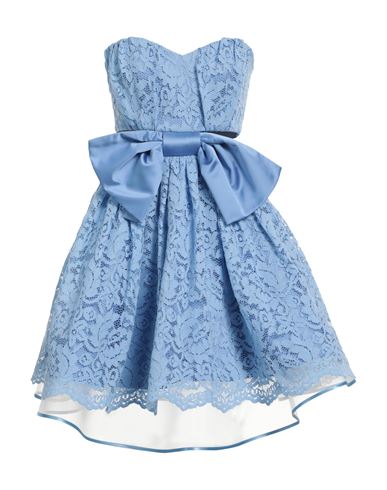 Doris S Woman Short Dress Sky Blue Size 8 Polyamide, Cotton