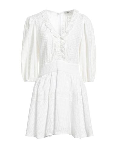 Shop Sandro Woman Mini Dress White Size 8 Cotton