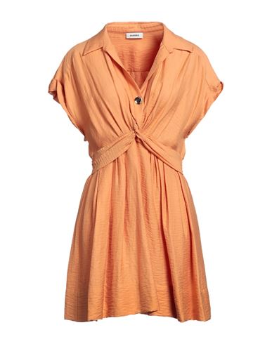 Sandro Woman Mini Dress Mandarin Size 8 Viscose, Linen, Polyamide