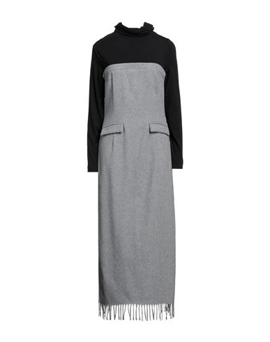 Souvenir Woman Long Dress Grey Size M Wool, Polyester, Nylon