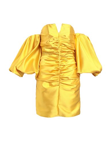 Space Simona Corsellini Woman Mini Dress Yellow Size 4 Polyester, Polyamide, Elastane