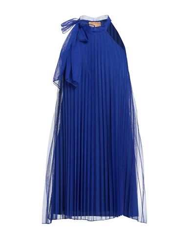 Carla Montanarini Woman Mini Dress Bright Blue Size 8 Polyester, Elastane