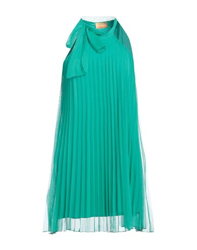 Carla Montanarini Woman Mini Dress Green Size 6 Polyester, Elastane