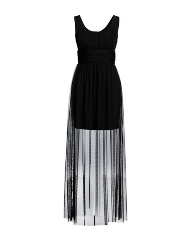 Carla Montanarini Woman Maxi Dress Black Size 6 Polyester, Elastane