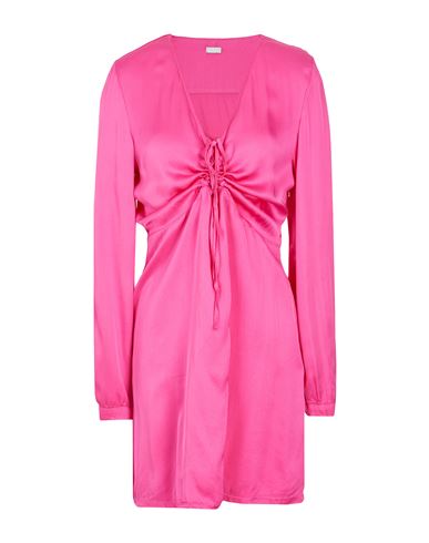 8 By Yoox Cut-out Front L/sleeve Mini Dress Woman Mini Dress Fuchsia Size 10 Viscose In Pink