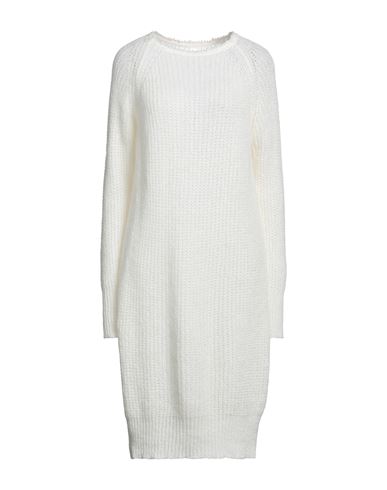 Souvenir Woman Short Dress Ivory Size Onesize Acrylic, Mohair Wool, Polyamide In White