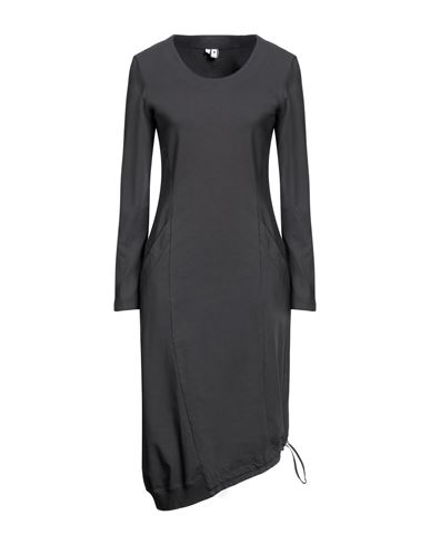 European Culture Woman Midi Dress Dark Brown Size S Cotton, Lycra